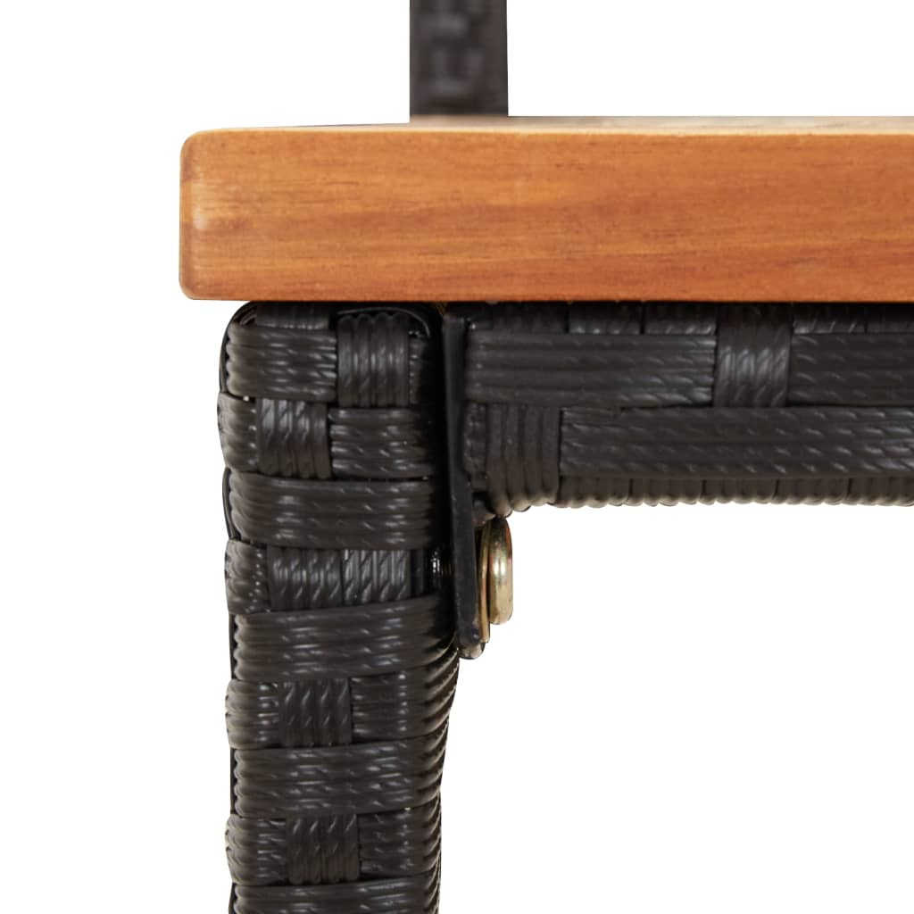 Garden Bar Set | Black | PE rattan | Medium | Footrest | Garden Bar Set