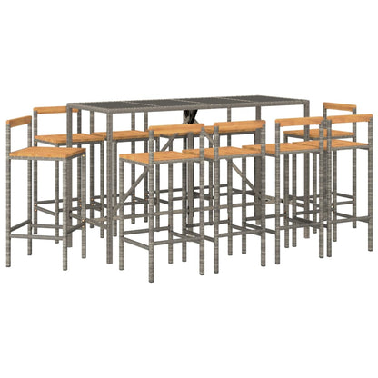 Garden Bar Set | Grey | PE rattan | Large | Garden Bar Set | Rectangular