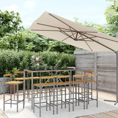 Garden Bar Set | Grey | PE rattan | Large | Garden Bar Set | Rectangular