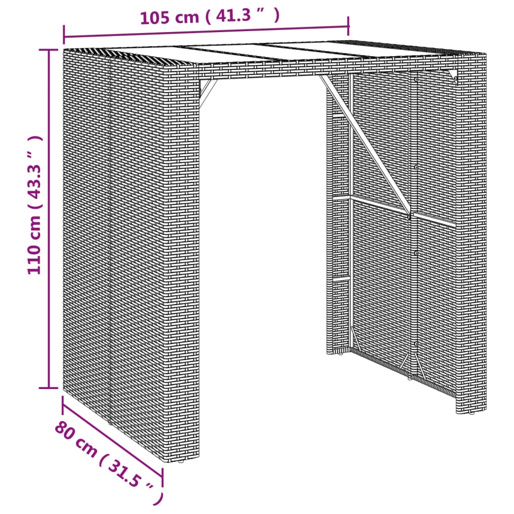 Garden Bar Set | Grey
