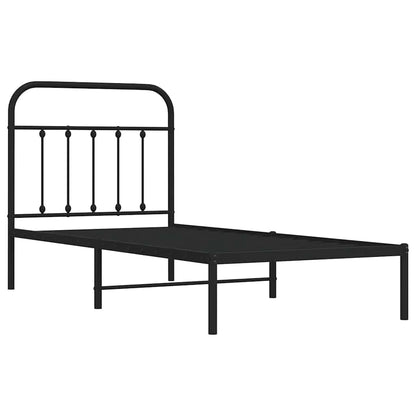 Bed Frame | Black | Powder-Coated Steel | Single | Industrial | Bed Frame