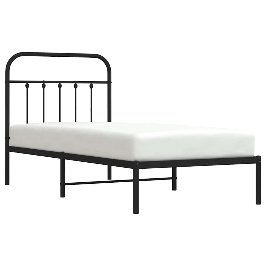 Bed Frame | Black | Powder-Coated Steel | Single | Industrial | Bed Frame