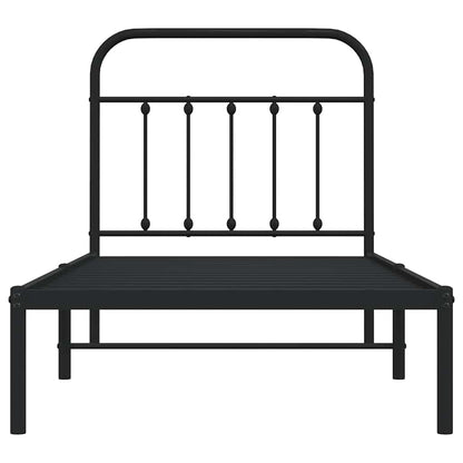 Bed Frame | Black | Powder-Coated Steel | Single | Industrial | Bed Frame