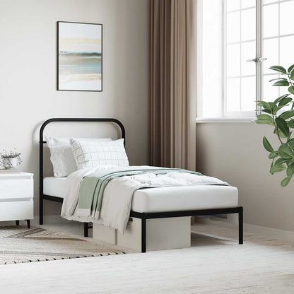 Bed Frame | Black | Powder-Coated Steel | Single | Industrial | Bed Frame