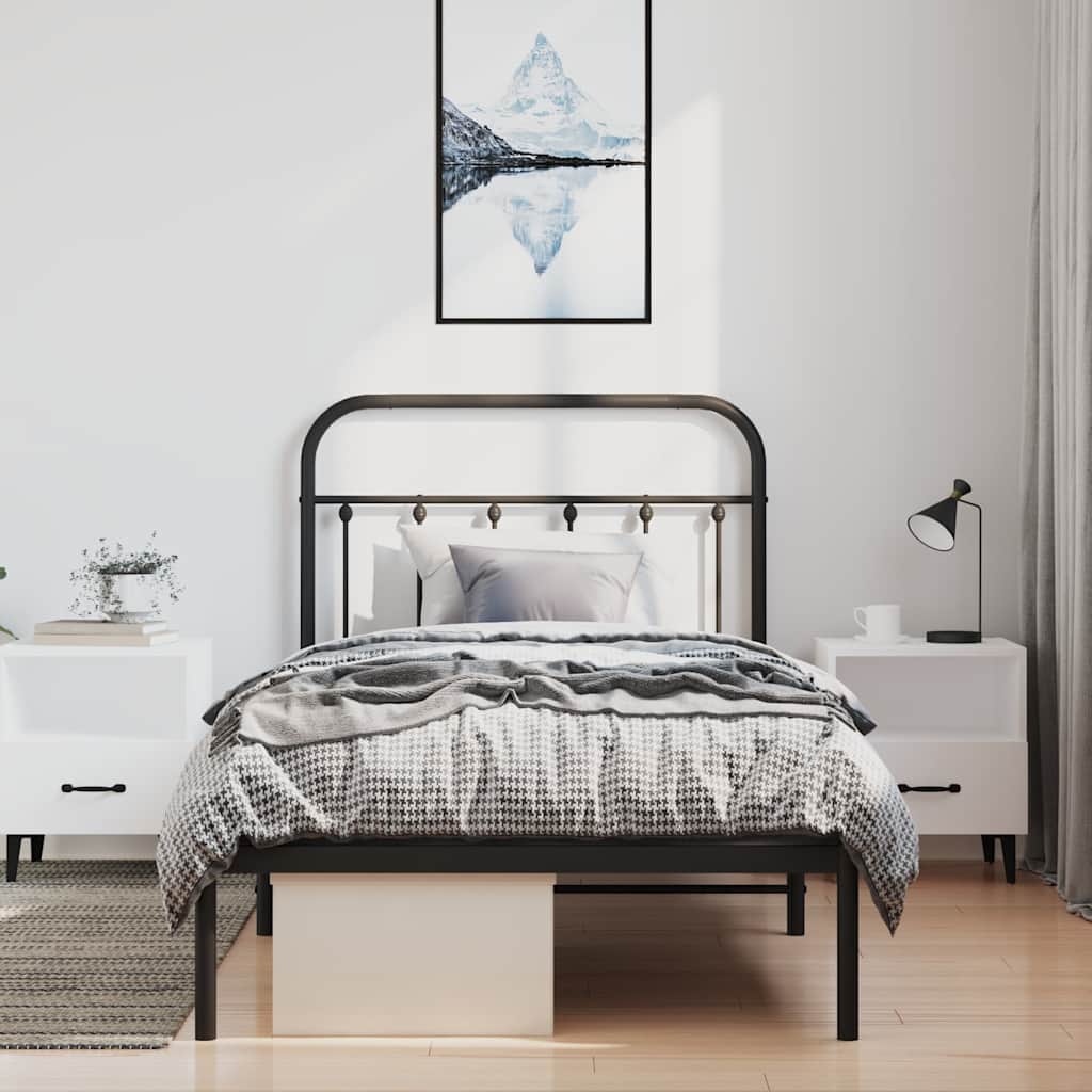 Bed Frame | Black | Powder-Coated Steel | Single | Bed Frame