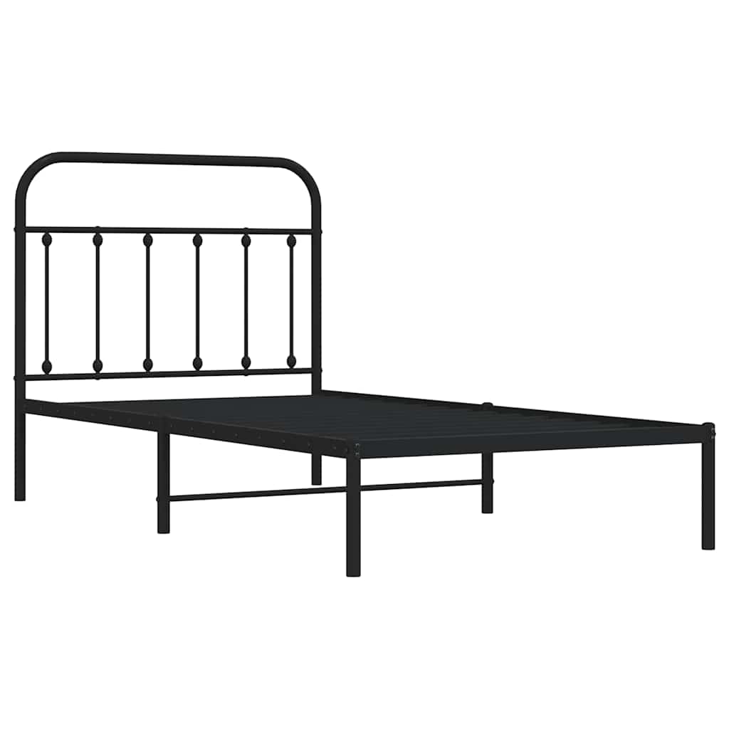 Bed Frame | Black | Powder-Coated Steel | Single | Bed Frame