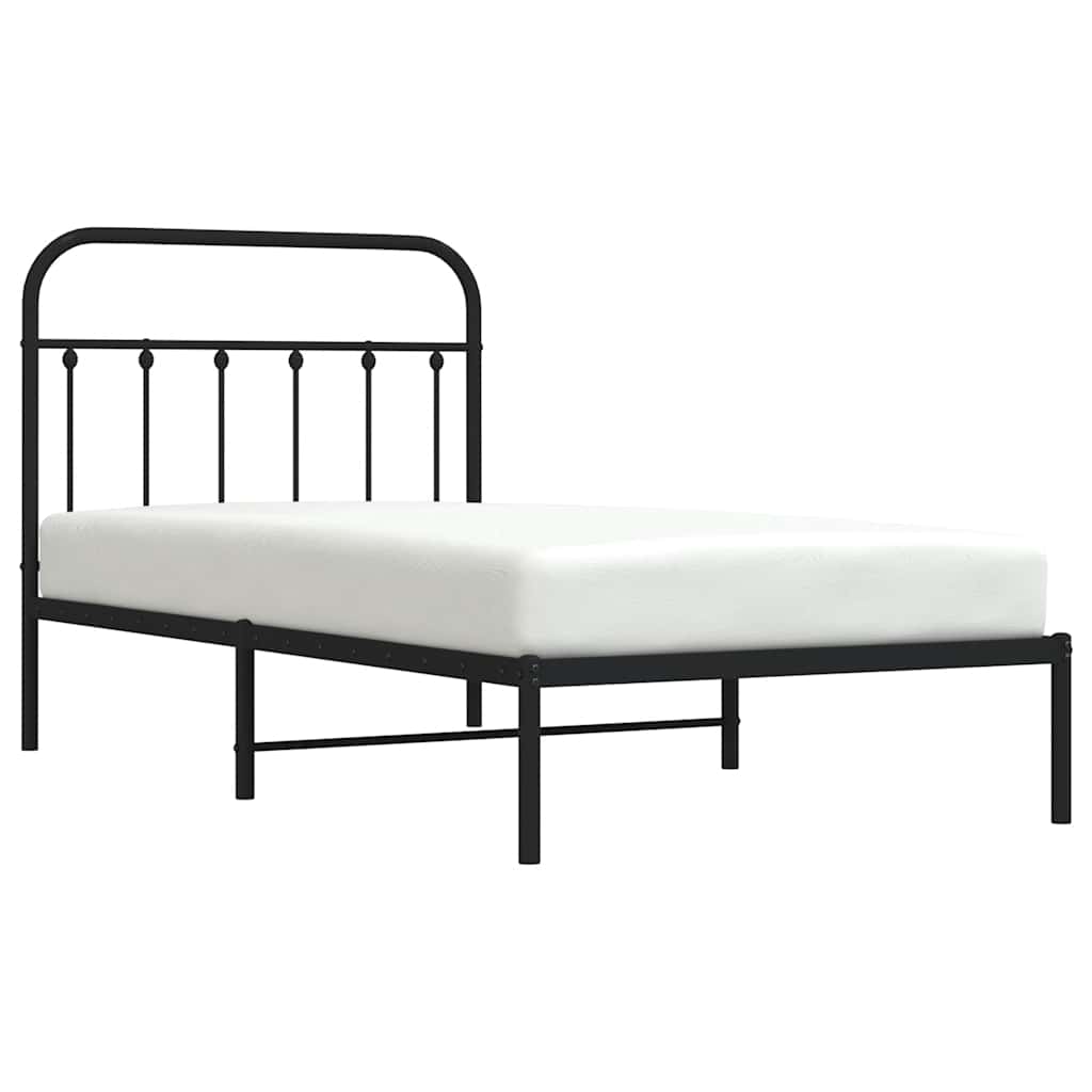 Bed Frame | Black | Powder-Coated Steel | Single | Bed Frame