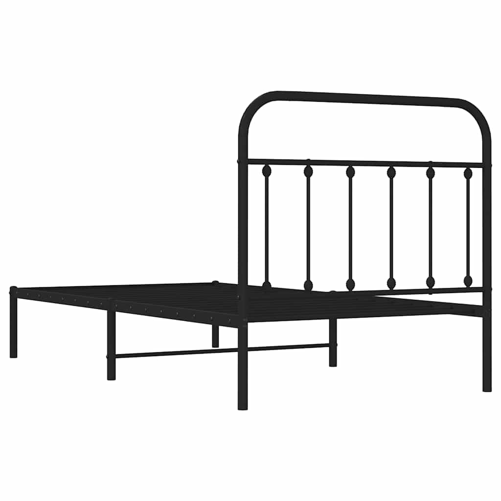 Bed Frame | Black | Powder-Coated Steel | Single | Bed Frame