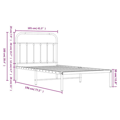 Bed Frame | Black | Powder-Coated Steel | Single | Bed Frame