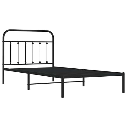 Bed Frame | Black | Powder-Coated Steel | 100x200 cm | Bed Frame