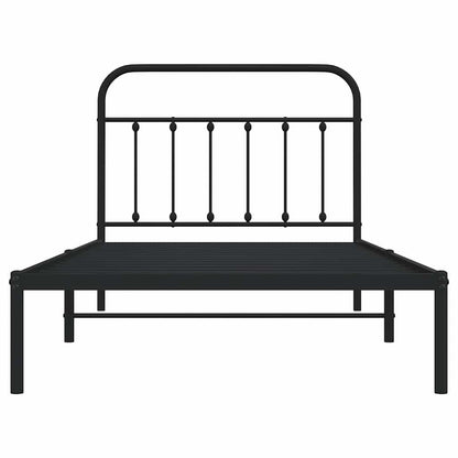 Bed Frame | Black | Powder-Coated Steel | 100x200 cm | Bed Frame