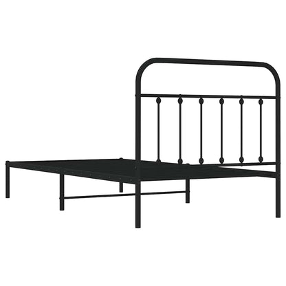 Bed Frame | Black | Powder-Coated Steel | 100x200 cm | Bed Frame
