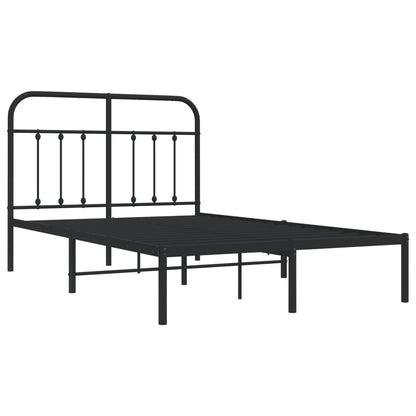 Bed Frame | Black | Powder-Coated Steel | 120x190 cm Small Double