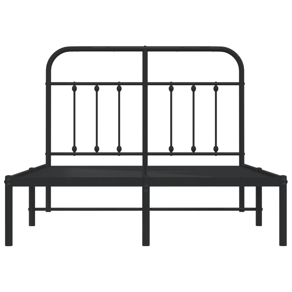 Bed Frame | Black | Powder-Coated Steel | 120x190 cm Small Double