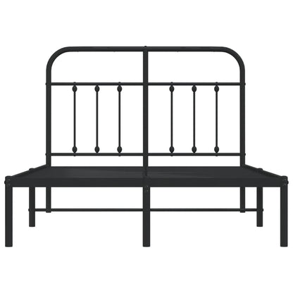 Bed Frame | Black | Powder-Coated Steel | 120x190 cm Small Double