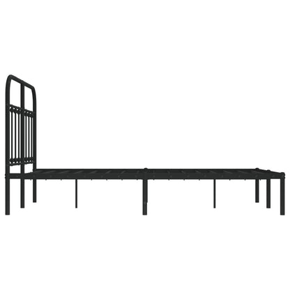 Bed Frame | Black | Powder-Coated Steel | 120x190 cm Small Double