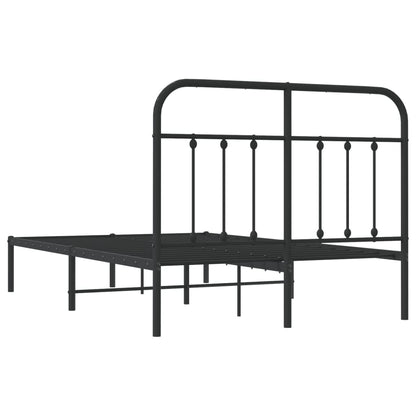 Bed Frame | Black | Powder-Coated Steel | 120x190 cm Small Double