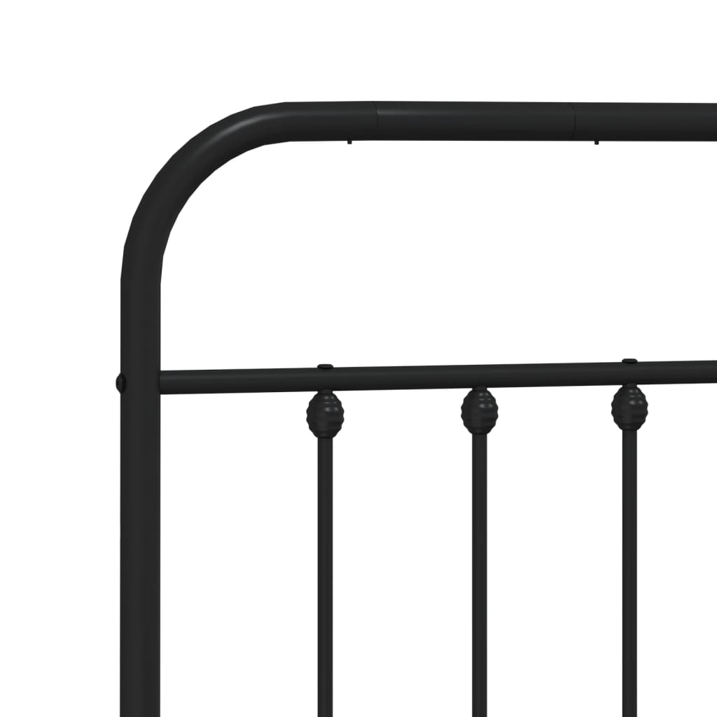 Bed Frame | Black | Powder-Coated Steel | 120x190 cm Small Double