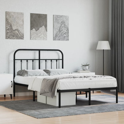Bed Frame | Black | Powder-Coated Steel | 120x190 cm Small Double