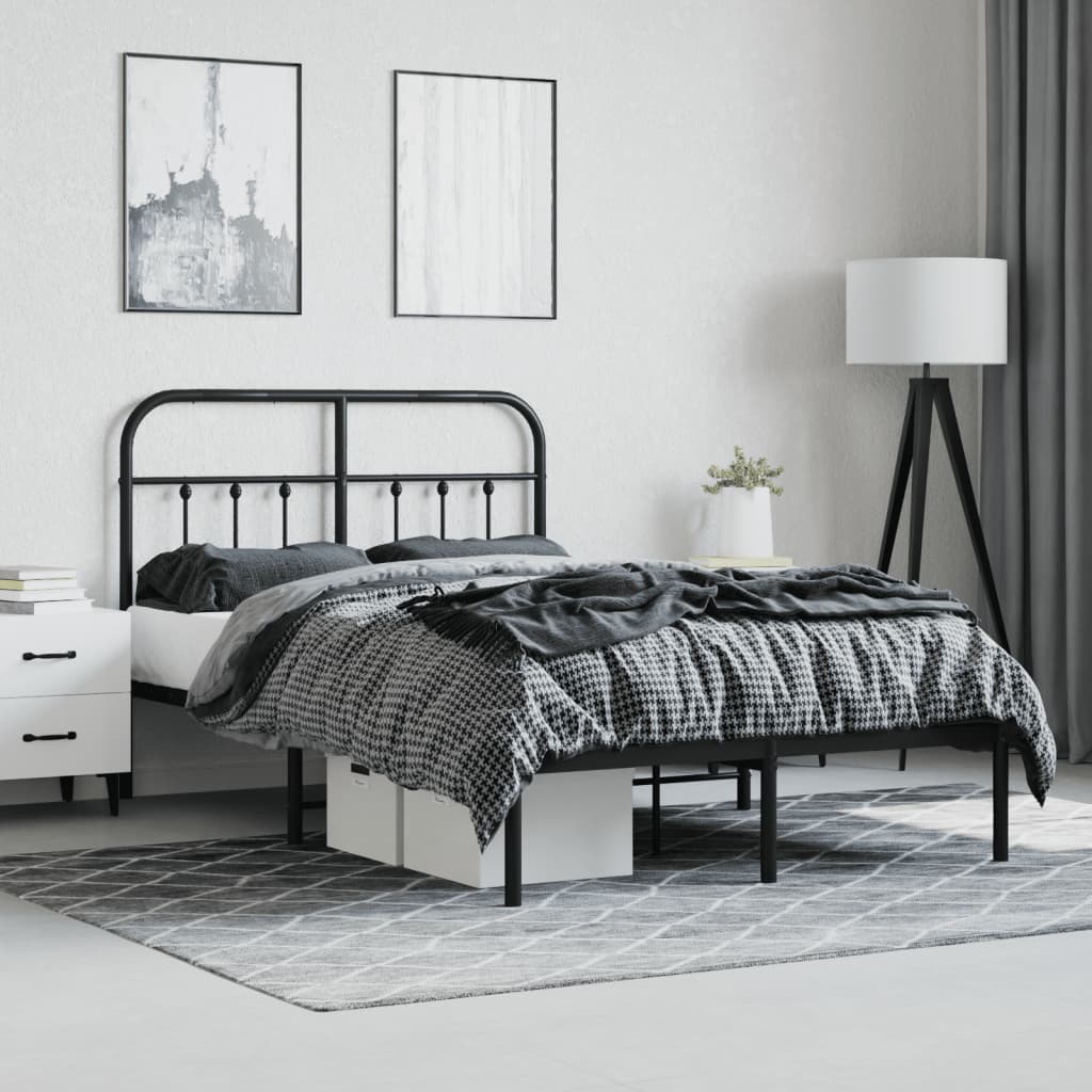 Bed Frame | Black | Powder-Coated Steel | 120x200 cm | Bed Frame