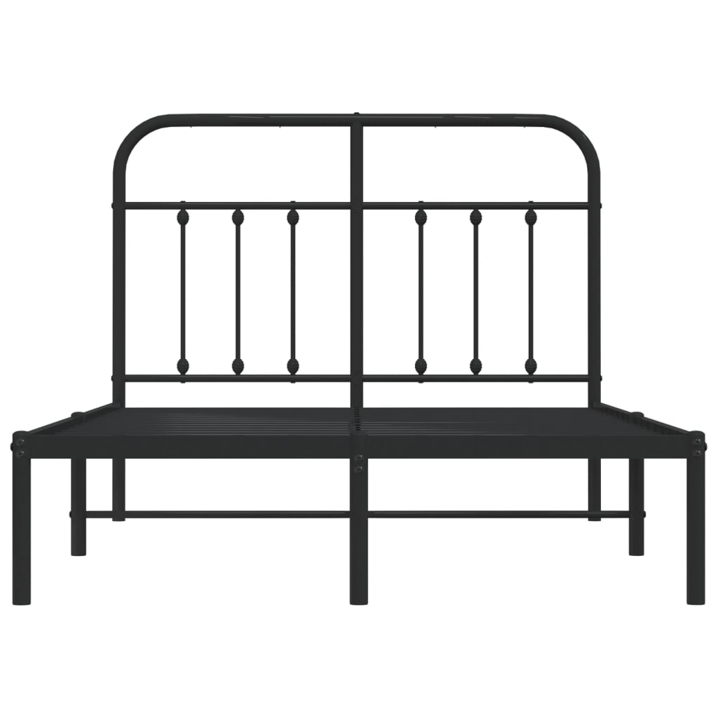 Bed Frame | Black | Powder-Coated Steel | 120x200 cm | Bed Frame