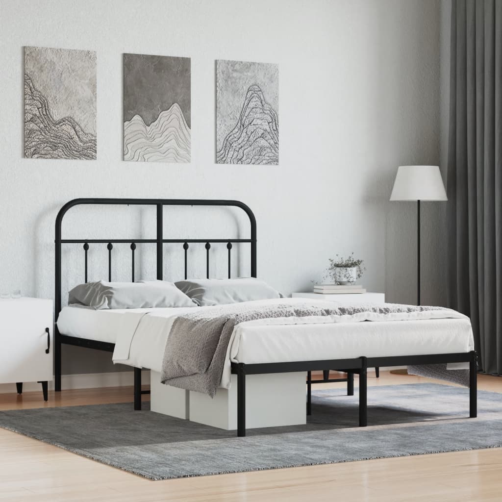Bed Frame | Black | Powder-Coated Steel | 120x200 cm | Bed Frame