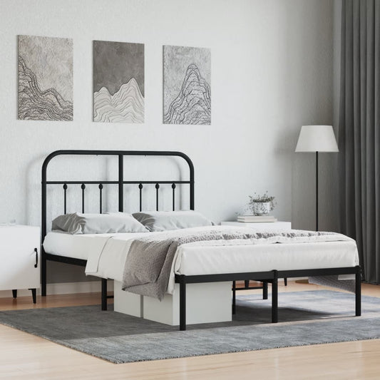 Bed Frame | Black | Powder-Coated Steel | 120x200 cm | Bed Frame
