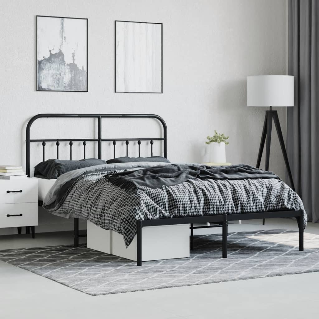 Bed Frame | Black | Powder-coated steel | 140x190 cm | Bed Frame