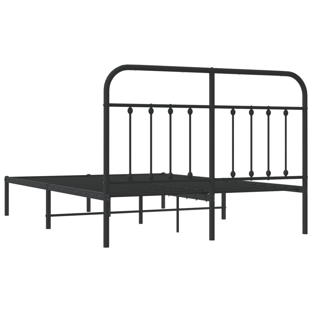Bed Frame | Black | Powder-coated steel | 140x190 cm | Bed Frame
