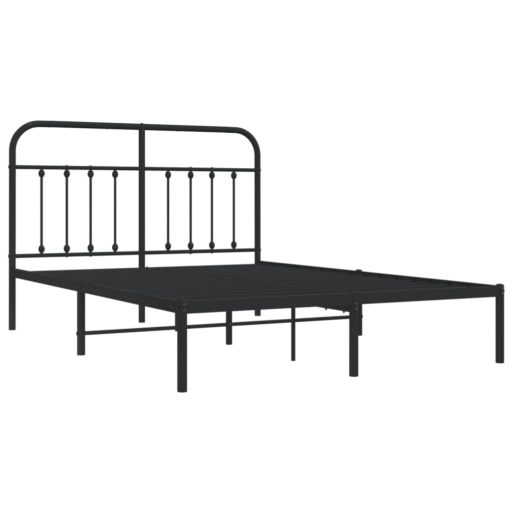 Bed Frame | Black | Steel | 140x200cm | Metal Bed Frame | Rectangular