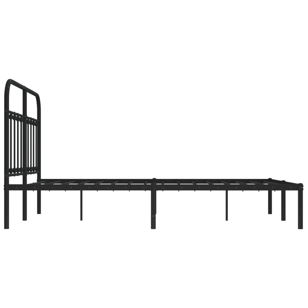 Bed Frame | Black | Steel | 140x200cm | Metal Bed Frame | Rectangular