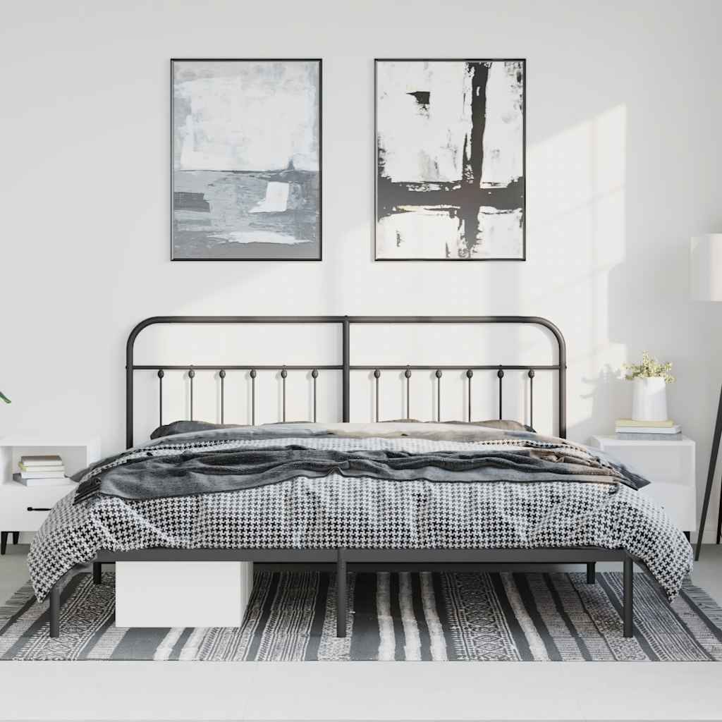 Bed Frame | Black | Steel | Double | Durable | Bed Frame | Rectangular