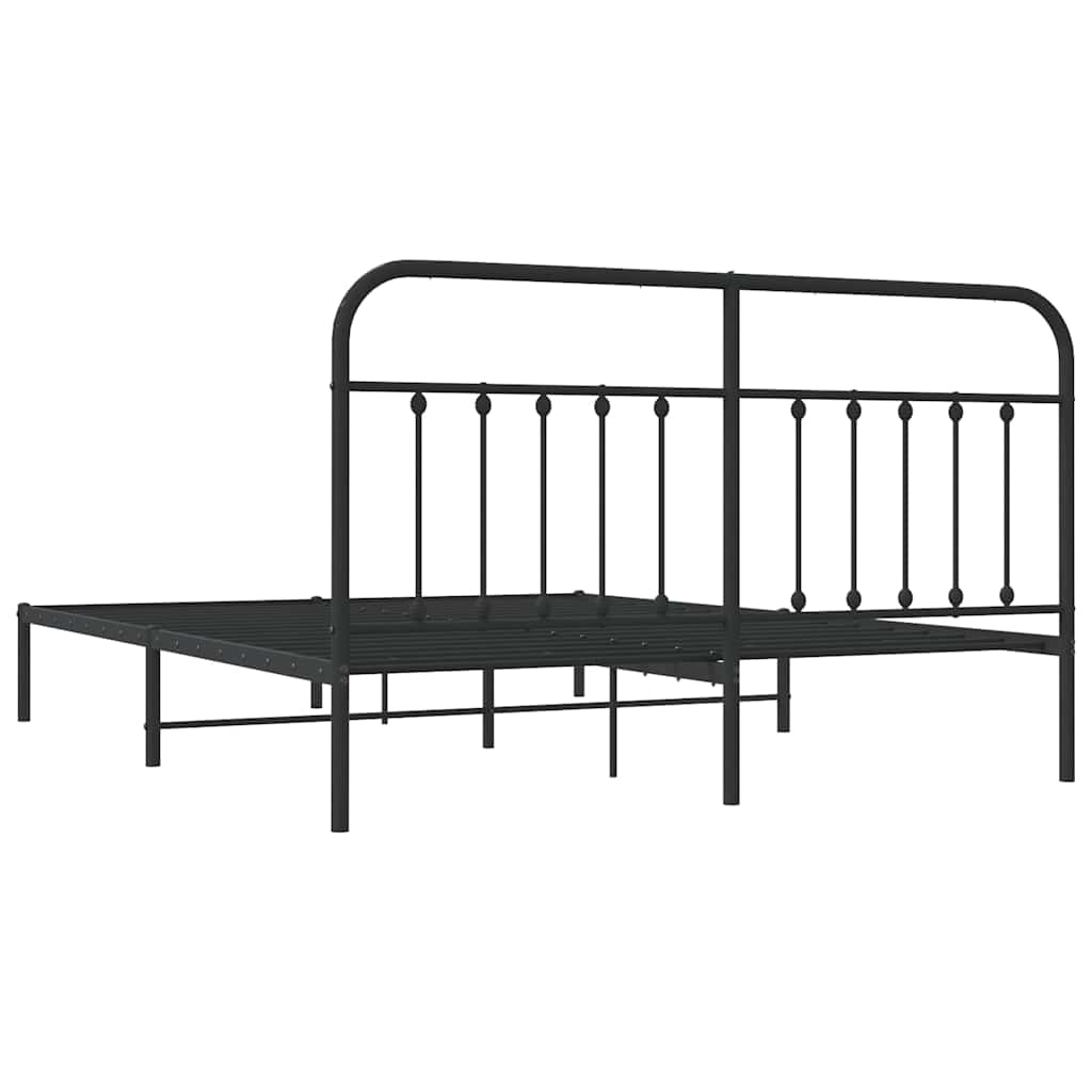 Bed Frame | Black | Steel | Double | Durable | Bed Frame | Rectangular