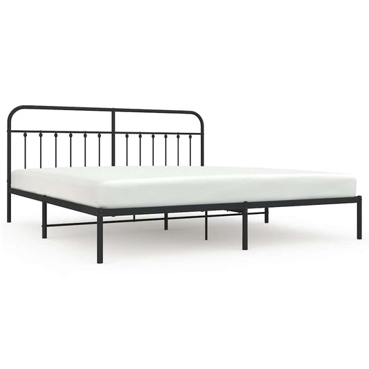 Bed Frame | Black | Steel | 193x203 cm | Bed Frame | Rectangular