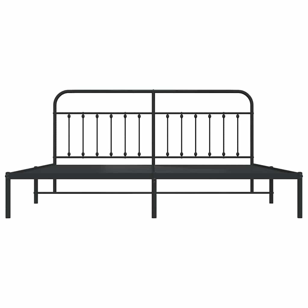 Bed Frame | Black | Steel | 193x203 cm | Bed Frame | Rectangular