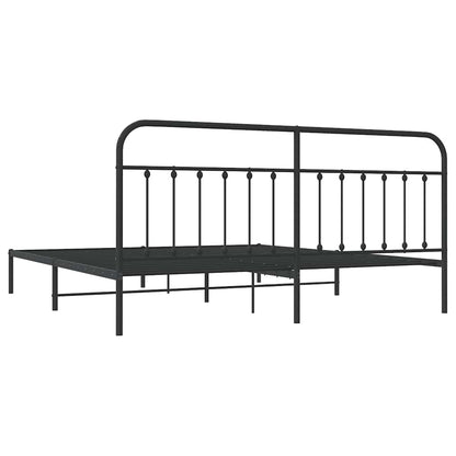 Bed Frame | Black | Steel | 193x203 cm | Bed Frame | Rectangular