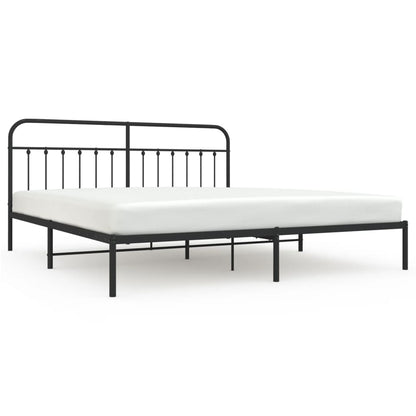 Bed Frame | Black | Powder-Coated Steel | Double | Industrial | Bed Frame