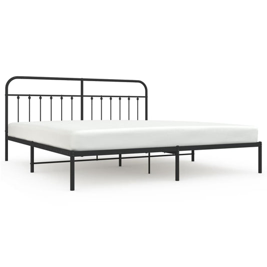 Bed Frame | Black | Powder-Coated Steel | Double | Industrial | Bed Frame
