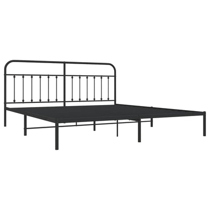 Bed Frame | Black | Powder-Coated Steel | Double | Industrial | Bed Frame