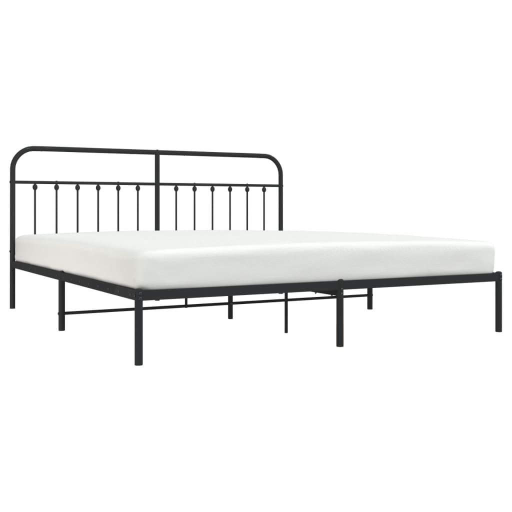 Bed Frame | Black | Powder-Coated Steel | Double | Industrial | Bed Frame