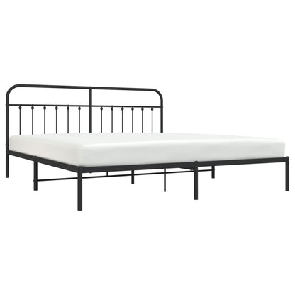 Bed Frame | Black | Powder-Coated Steel | Double | Industrial | Bed Frame