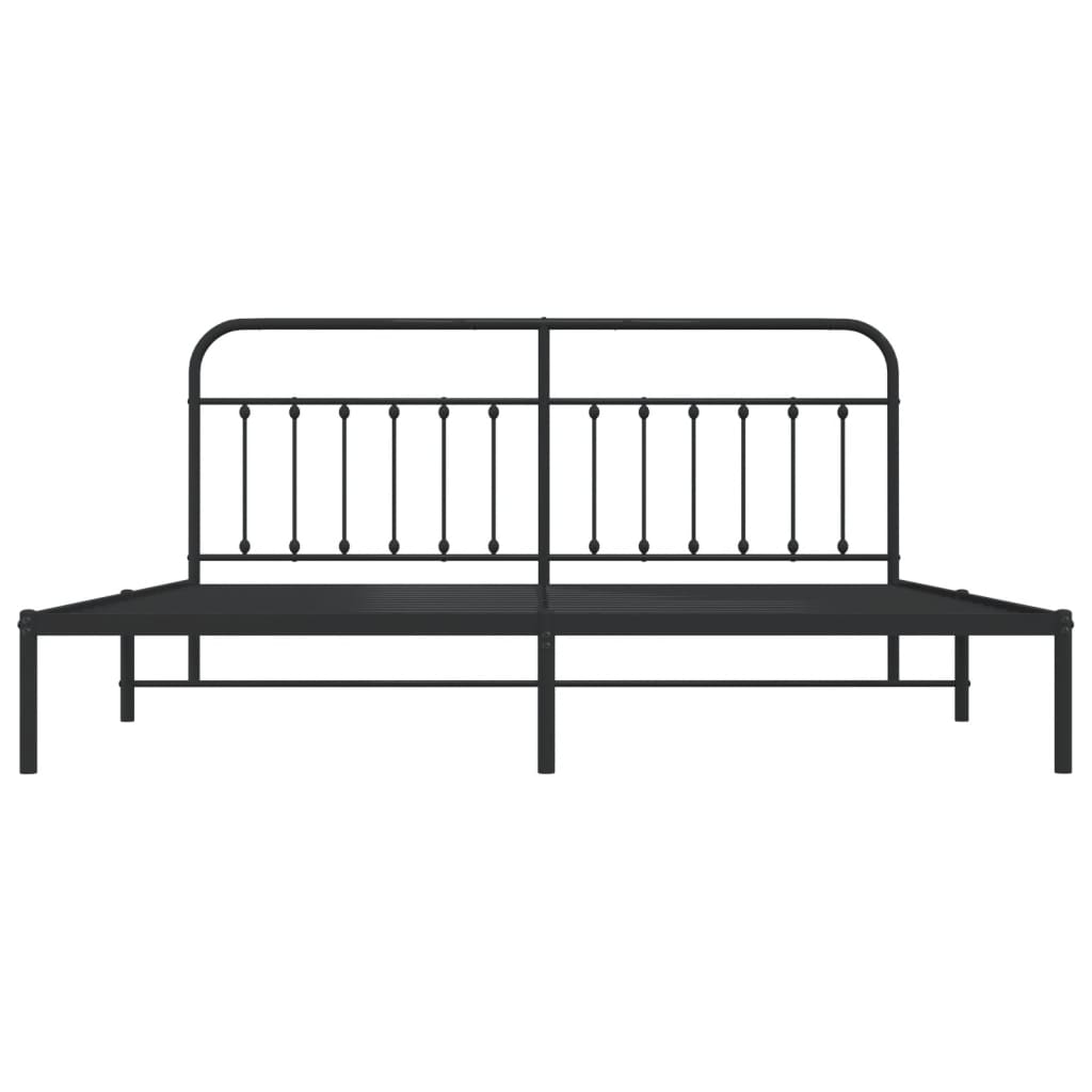 Bed Frame | Black | Powder-Coated Steel | Double | Industrial | Bed Frame