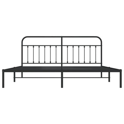 Bed Frame | Black | Powder-Coated Steel | Double | Industrial | Bed Frame