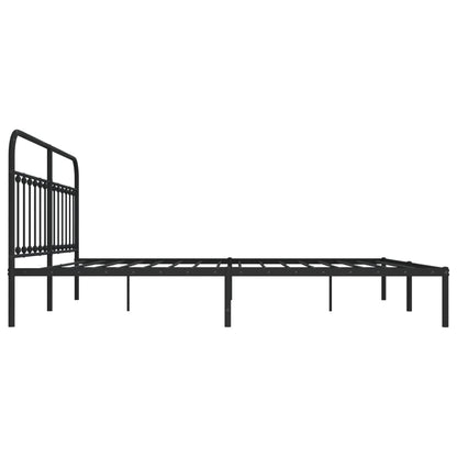 Bed Frame | Black | Powder-Coated Steel | Double | Industrial | Bed Frame