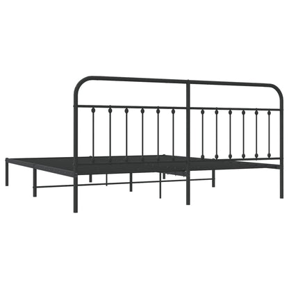 Bed Frame | Black | Powder-Coated Steel | Double | Industrial | Bed Frame
