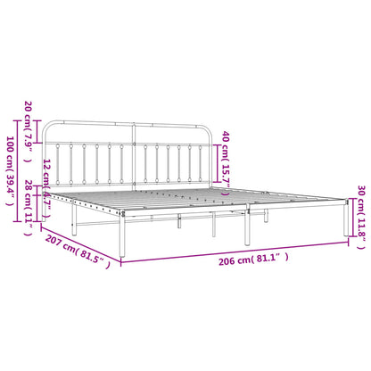 Bed Frame | Black | Powder-Coated Steel | Double | Industrial | Bed Frame