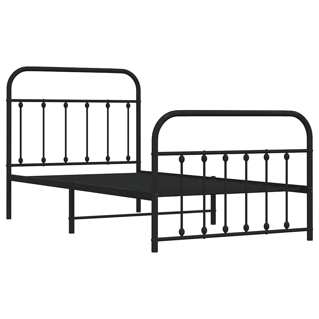 Bed Frame | Black | Powder-Coated Steel | Single | Bed Frame