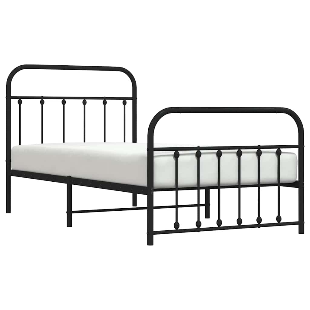 Bed Frame | Black | Powder-Coated Steel | Single | Bed Frame
