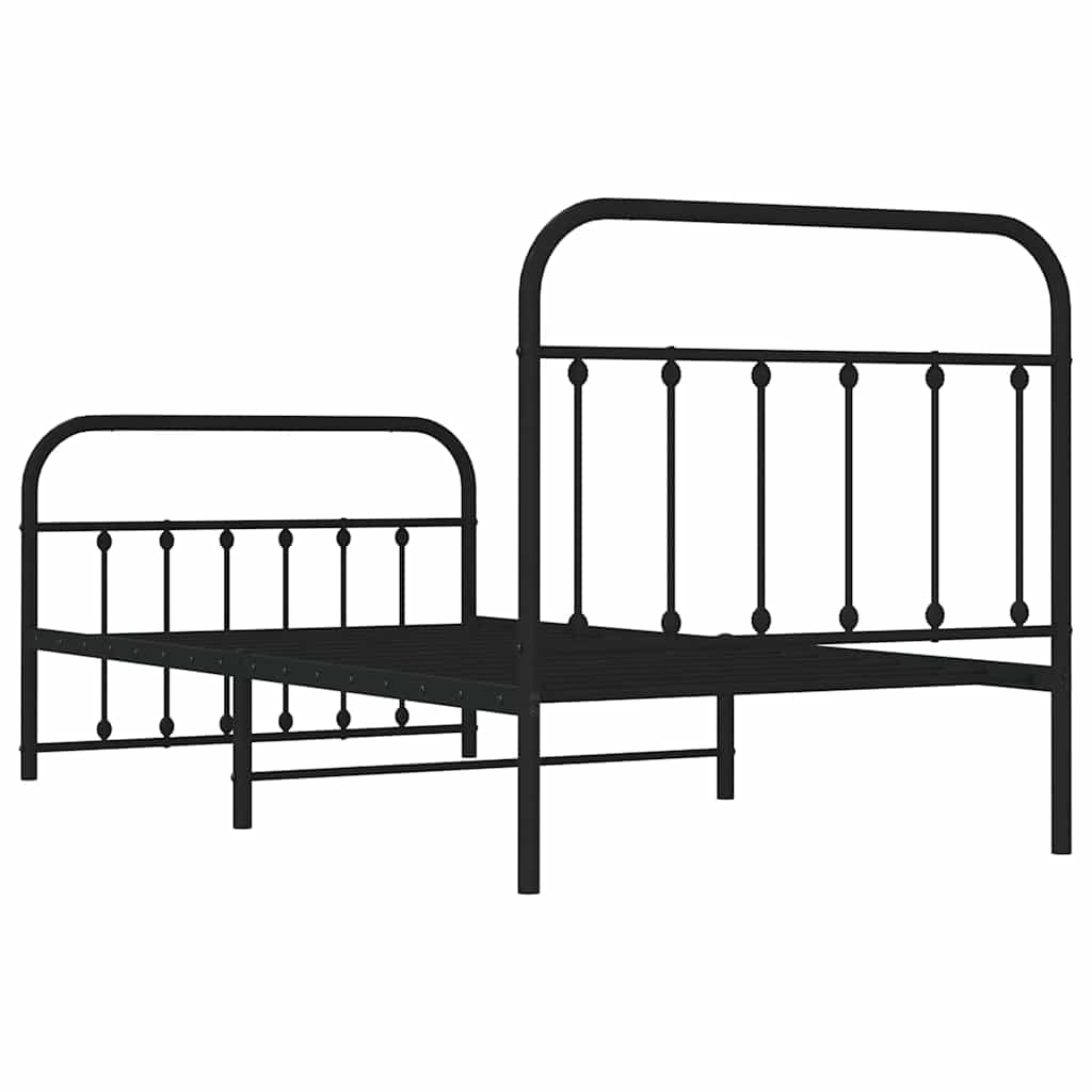 Bed Frame | Black | Powder-Coated Steel | Single | Bed Frame