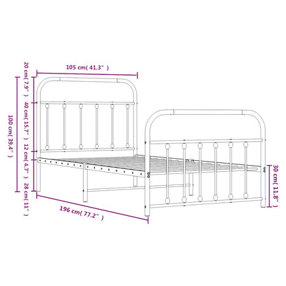 Bed Frame | Black | Powder-Coated Steel | Single | Bed Frame